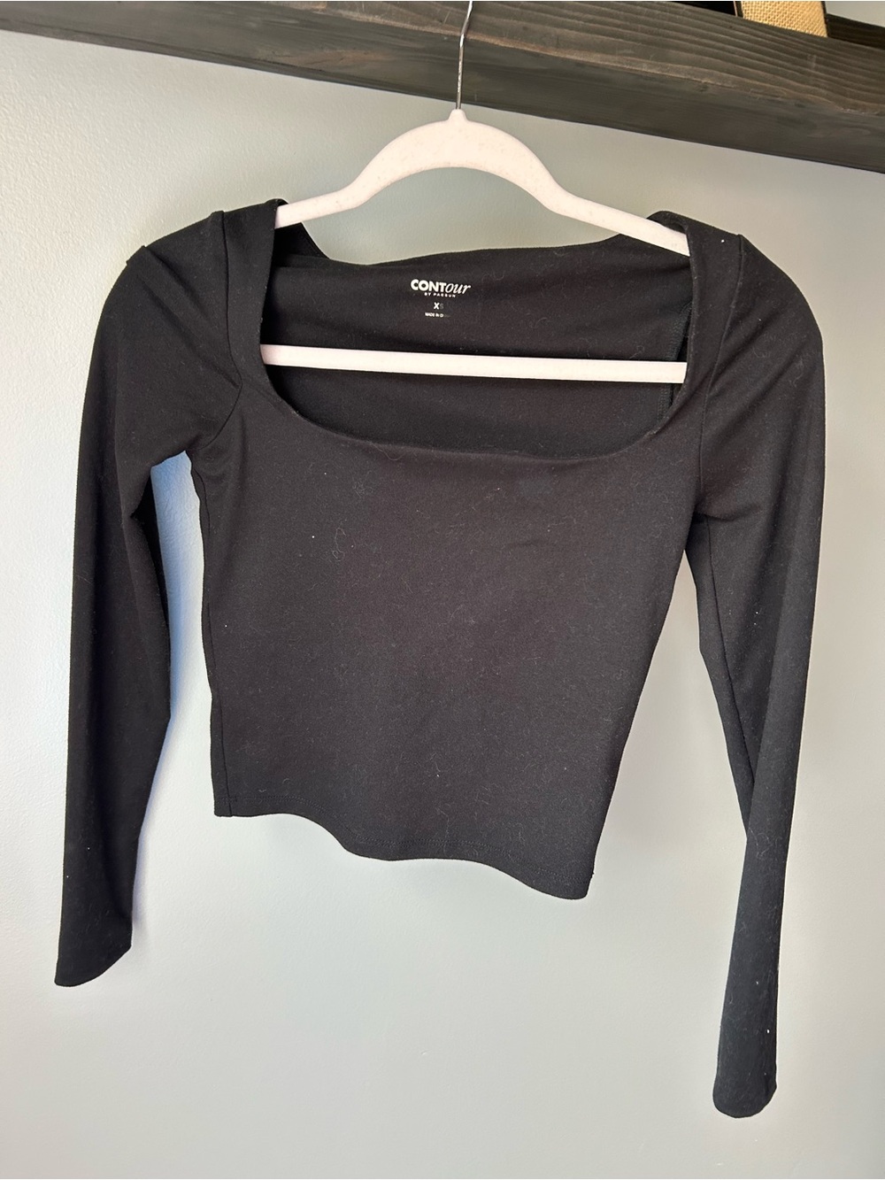 PAC Sun Black Square-Neck Long-Sleeve Crop Top